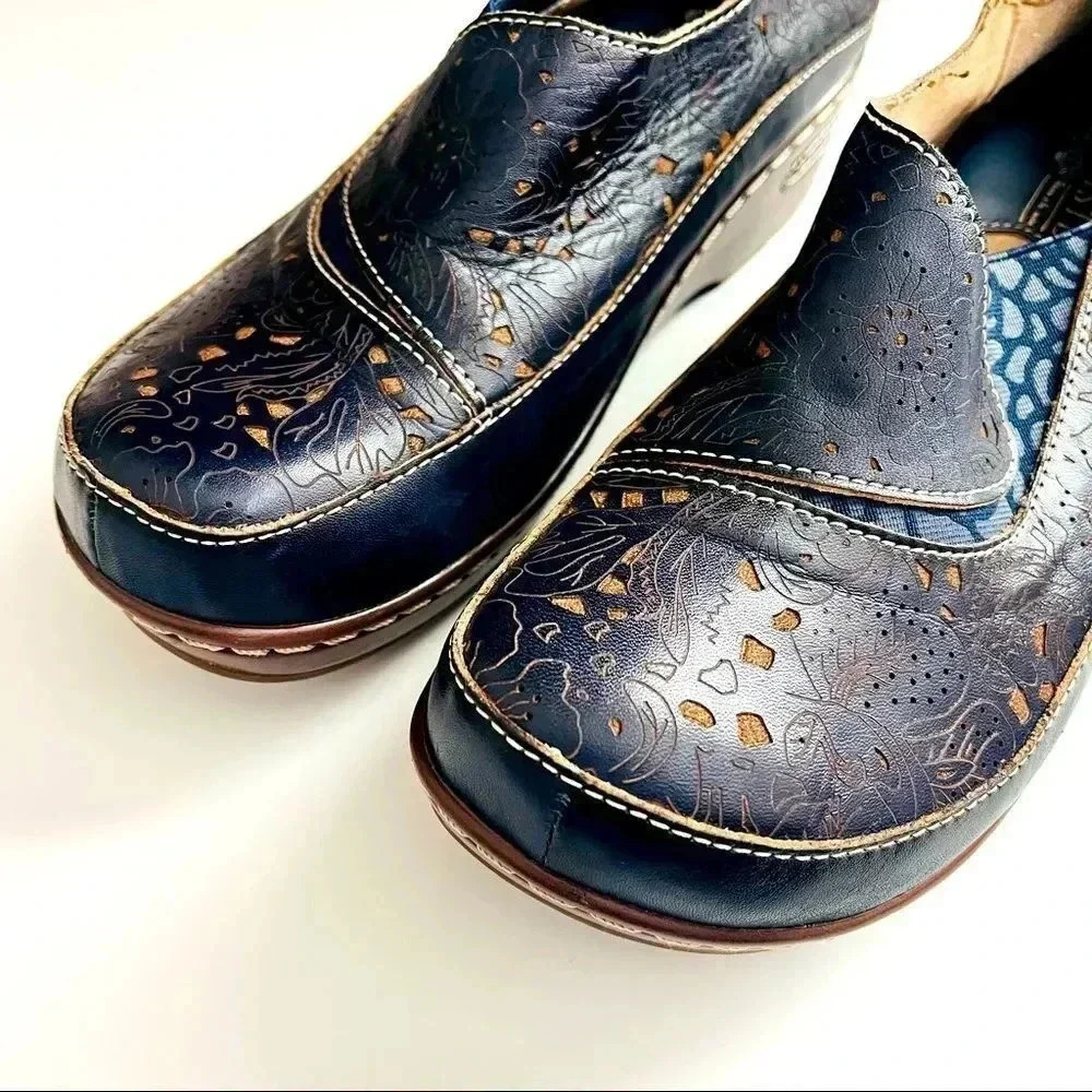 NWOT L’Artiste By Spring Step Ranba Clog Navy - Picture 6 of 9
